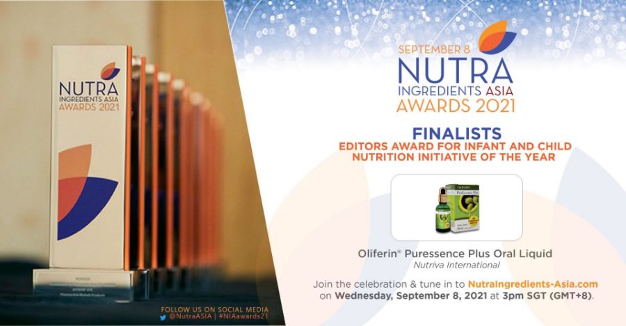 Oliferin® PurEssence Plus Named Finalist for NutraIngredients Asia Awards